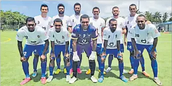  ?? Picture: FIJI FA ?? Members of the Lautoka FC pose for a picture before their opening match against Nasinu at the Uprising Sports Center in Pacific Harbour. The side defeated Nasinu 4-2.