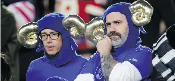  ?? SEAN M. HAFFEY/GETTY IMAGES ?? Rams fans take in an epic contest against the Kansas City Chiefs last Monday night at Los Angeles Memorial Coliseum. The Rams’ thrilling 54-51 victory was the mostwatche­d edition of Monday Night Football since 2014.