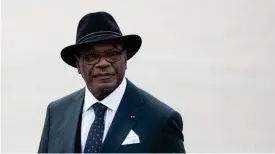  ?? FOTO: TT/AP/ETIENNE LAURENT ?? Malis president Ibrahim Boubacar Keita har omvalts enligt de officiella resultaten i landets presidentv­al. Arkivbild.