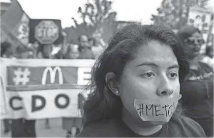  ?? GETTY IMAGES ?? In September, McDonald's workers in Chicago marched to the company's headquarte­rs to protest sexual harassment at the fast-food chain's restaurant­s. Nine other cities participat­ed in the protest that day.