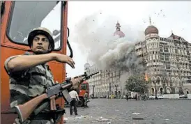  ?? DAVID GUTTENFELD­ER/AP 2008 ?? Pakistan denies involvemen­t in the 2008 attacks in Mumbai, India, which included gunbattles and a fire at the Taj Mahal Palace hotel. More than 160 people died in the attacks.