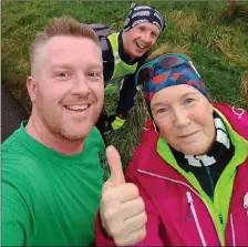  ??  ?? Mary is joined by Gerard Red Adair and Kenny McCreevy on Day 9 in