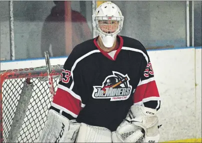  ?? T.J. COLELLO/CAPE BRETON POST ?? Veteran goaltender Nick Walsh of the Kameron Junior Miners will have his last crack at a Nova Scotia Junior Hockey League title. His team opens the playoffs on Friday against the Strait Pirates.