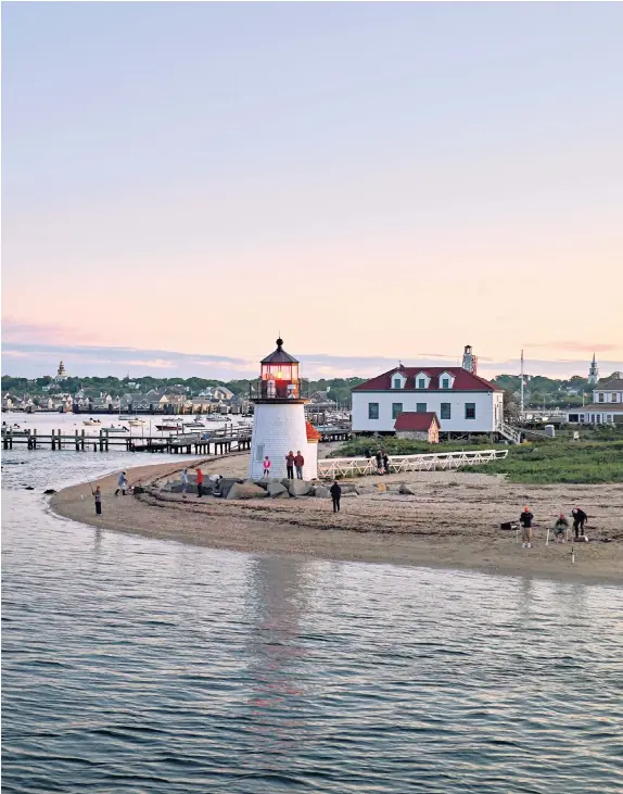  ?? ?? Serene scene: Nantucket is a tourist draw in summer – even billionair­es jostle for space on the ferry – but is laid back in spring