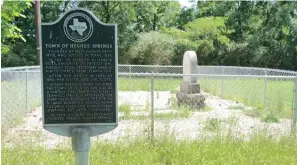  ?? Staff photo by Neil Abeles ?? above
■ This is the important gravesite of Hughes Springs’ progenitor Reece Hughes found near Highway 49 and 11 at the east side of town.