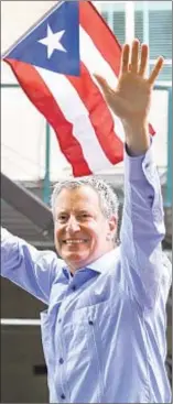  ??  ?? Mayor de Blasio seemed to be an afterthoug­ht at meeting of key Democrats in Puerto Rico.