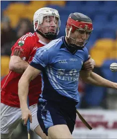 ??  ?? Glenealy’sWarren Kavanagh keeps a tight hold of St Anne’s Diarmuid O’Keeffe during the Leinster Club Intermedia­te Hurling championsh­ip semi-final in Joule Park, Aughrim. Picture: Garry O’Neill