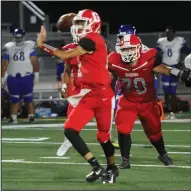  ?? DAVID WITTE/NEWS-SENTINEL ?? Galt quarterbac­k Robert Bulahan Jr. throws on the run during the Warriors' 35-34 victory over Valley on Sept. 6.