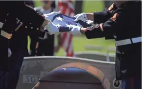  ?? RON PAGE/USA TODAY NETWORK-WISCONSIN ?? Sgt. Elden W. Grimm is buried with full military honors Saturday at Oak Hill Cemetery in Neenah.