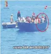  ?? Ansa/LaPresse ?? Le indagini La nave tedesca Iuventa sequestrat­a in porto e ripresa in mare dalla polizia. Sotto, Salvini e Zuccaro