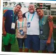  ?? INSTAGRAM ?? LEFT: Chad’s sister, Bianca, and her husband, Pedro Matos, conceived a baby during the Rio Olympics, whom they named Rio. BELOW: Chad with his parents and younger brother, Jordan, who lives with him.