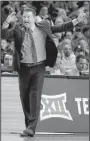  ?? AP/ELISE AMENDOLA ?? Texas Tech head Coach Chris
Beard gestures from the sideline during the Red Raiders’ 71-59 loss to Villanova in the NCAA East Regional final in Boston.