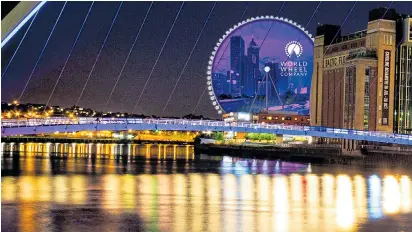  ??  ?? An artist’s impression of the Newcastle wheel which would be 460ft tall – 17ft higher than the London Eye