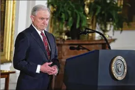  ?? ALEX WONG / GETTY IMAGES ?? U.S. Attorney General Jeff Sessions, seen during an awards ceremony Tuesday at the White House, is again the subject of President Trump’s displeasur­e. He wants Sessions to investigat­e the Obama administra­tion over Russian meddling.