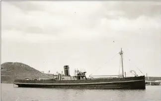  ?? Picture: Brian Ingpen/George Young Collection ?? RIVER BOUND: The coaster Chub off the mouth of the Breede River in the 1930s. She was wrecked later on the west coast.