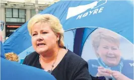  ?? FOTO: NTB SCANPIX ?? STATSMINIS­TER PÅ BESØK: Erna Solberg gjester i dag Unge Høyres leir på Tromøya.