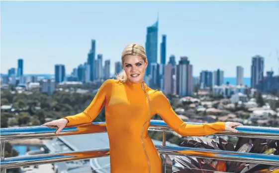  ?? Picture: JERAD WILLIAMS ?? Bacheloret­te Sophie Monk talked school, curves, boyfriends and family while on the Gold Coast yesterday.