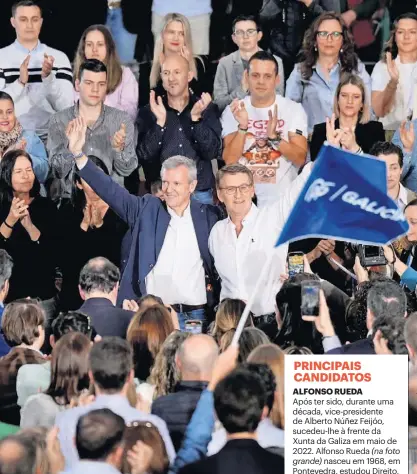  ?? ?? Alfonso Rueda com Alberto Núñez Feijóo num evento de campanha.