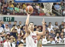  ??  ?? GREG SLAUGHTER and the rest of the Barangay Ginebra San Miguel Kings go for their seventh straight win in the PBA Governors’ Cup when they take on the Blackwater Elite today at the Mall of Asia Arena.