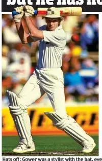  ?? GETTY IMAGES ?? Hats off : Gower was a stylist with the bat, even when avoiding a Lawson bouncer in 1982