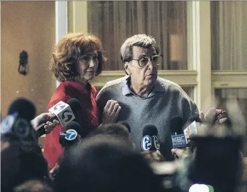  ?? ATSUSHI NISHIJIMA/HBO ?? Kathy Baker, left, and Al Pacino in Paterno, an HBO film that trains its lens on the aftermath of the Jerry Sandusky sexual abuse scandal.