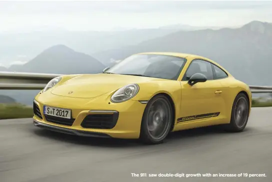  ??  ?? The 911 saw double-digit growth with an increase of 19 percent.