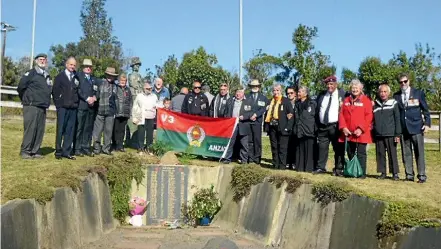  ??  ?? Vietnam veterans and their families gather at Ruapeka Marae. Below: The Roll of Honour at the marae.