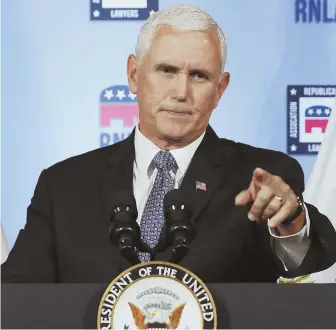  ?? Ap file photos ?? ‘I KNOW MY PEOPLE’: Vice President Mike Pence, above, has said he’s ‘100 percent confident’ that no one on his staff wrote the opinion piece for The New York Times criticizin­g President Trump, below.