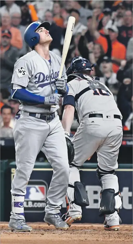  ?? Wally Skalij Los Angeles Times ?? CODY BELLINGER was the symbol of Dodgers futility, striking out four times in Game 3. The rookie is 0 for 11 in the World Series.