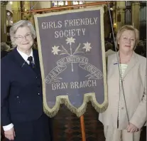  ??  ?? Sylvia Quinn, President of the Girls Friendly Society, with Ann Mulligan who was the last secretary of the Bray branch in 1974.