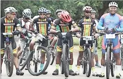  ?? (Courtesy pic) ?? Some of the cyclists at the start line during the previous edition of Sisekelo MTB Challenge.