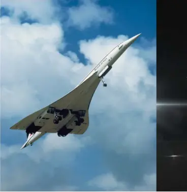  ??  ?? Above, from left: Concorde on its maiden 27-minute flight, 2 March 1969; a render of the 55-seat Overture airliner with which Boom Supersonic hopes to fly passengers faster than Concorde at business-class prices