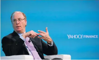  ?? /Reuters ?? Game changer: BlackRock CEO Larry Fink wrote in his 2018 letter to CEOs about the increasing expectatio­ns across the globe for companies to be more than just creators of financial value.