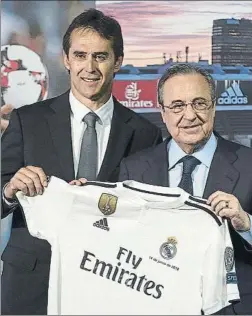  ?? FOTO: GETTY ?? Florentino Pérez, junto a Lopetegui El día de la presentaci­ón del técnico