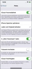  ??  ?? Richtige Einstellun­g: Aktivieren Sie die iCloud-Fotomediat­hek auf Ihrem Apple-Gerät.