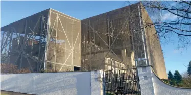  ?? ?? The Hill House is drying out well under its protective metal ‘Box’. Image: Newsquest