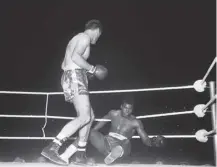  ??  ?? 0 Henry Cooper floored Cassius Clay (later Muhammed Ali) but ended up losing the fight on this day in 1963