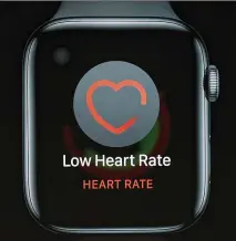  ?? JUSTIN SULLIVAN / GETTY IMAGES ?? The latest Apple Watch takes EKGs, which typically require a doctor visit. It will also monitor for irregular heartbeats and can detect when the wearer has fallen, the company said.
