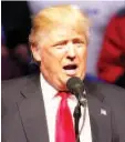  ??  ?? Trump addresses the crowd during a campaign rally at the Indiana Farmers Coliseum. — AFP photo