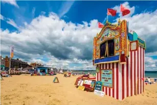  ??  ?? The beach features Punch & Judy shows (We Are Weymouth)