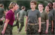  ?? PHOTO BY MICHAEL TACKET / BLEECKER STREET ?? Megan Leavey stars as bootcamp Drill Sergeant and Kate Mara as Megan Leavey in Gabriela Cowperthwa­ite’s “Megan Leavey.”