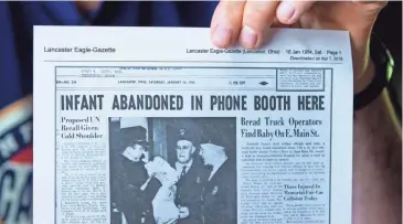  ?? CHERYL EVANS/ARIZONA REPUBLIC ?? Steve Dennis was found abandoned in a telephone booth in Lancaster, Ohio, in 1954.