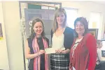  ??  ?? Anna Sloan, left, with NFU Mutual Perth agents Katy Neill and Margaret Hebbourn.