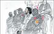  ?? AFP ?? A courtroom sketch of Salah Abdeslam at his trial.