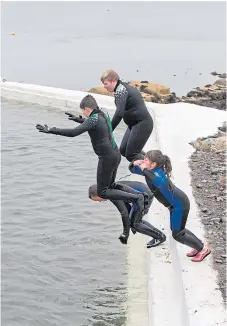  ??  ?? Younger members of Wick’s Kool Water Swimmers.