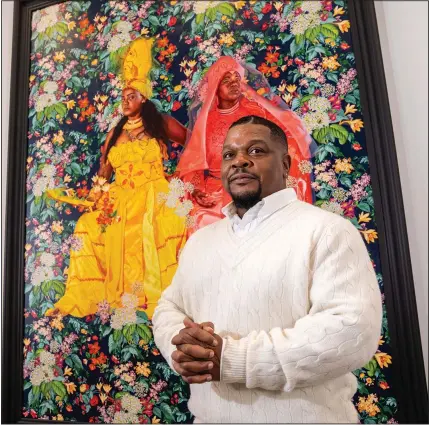  ?? (AP/Invision/Charles Sykes) ?? Kehinde Wiley poses for a portrait April 27 at Sean Kelly Gallery in New York.