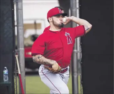  ?? Morry Gash
Associated Press ?? HECTOR SANTIAGO is slated to start the Angels’ first exhibition game, Thursday against Milwaukee.