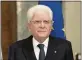  ?? ANDREW MEDICHINI — THE ASSOCIATED PRESS FILE ?? Italian President Sergio Mattarella at Quirinale Presidenti­al Palace in Rome.