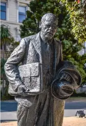  ??  ?? Far left: A statue of Peter Fraser in Wellington