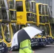  ??  ?? STOPPAGE: Buses parked during this week’s strike